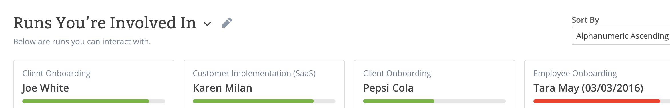 Screenshot of Tallyfy filter dropdown showing options to filter activity by user, date range, and event type