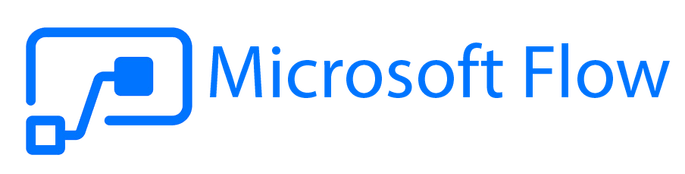 Microsoft Flow logo in blue featuring connected squares symbol