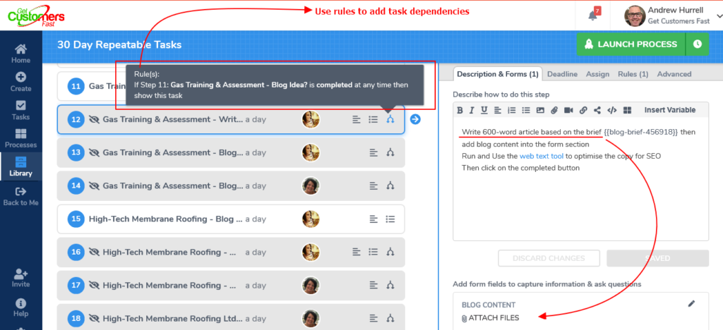Get Customers Fast team productivity improvements with Tallyfy